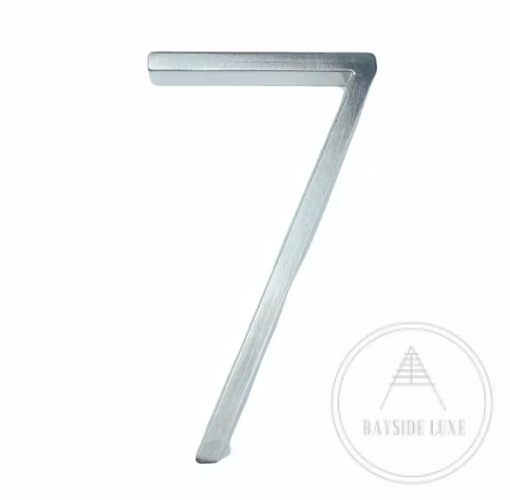 House Numbers and Letters Bayside Luxe - Brushed Silver Floating and Flush House Numbers - 125mm