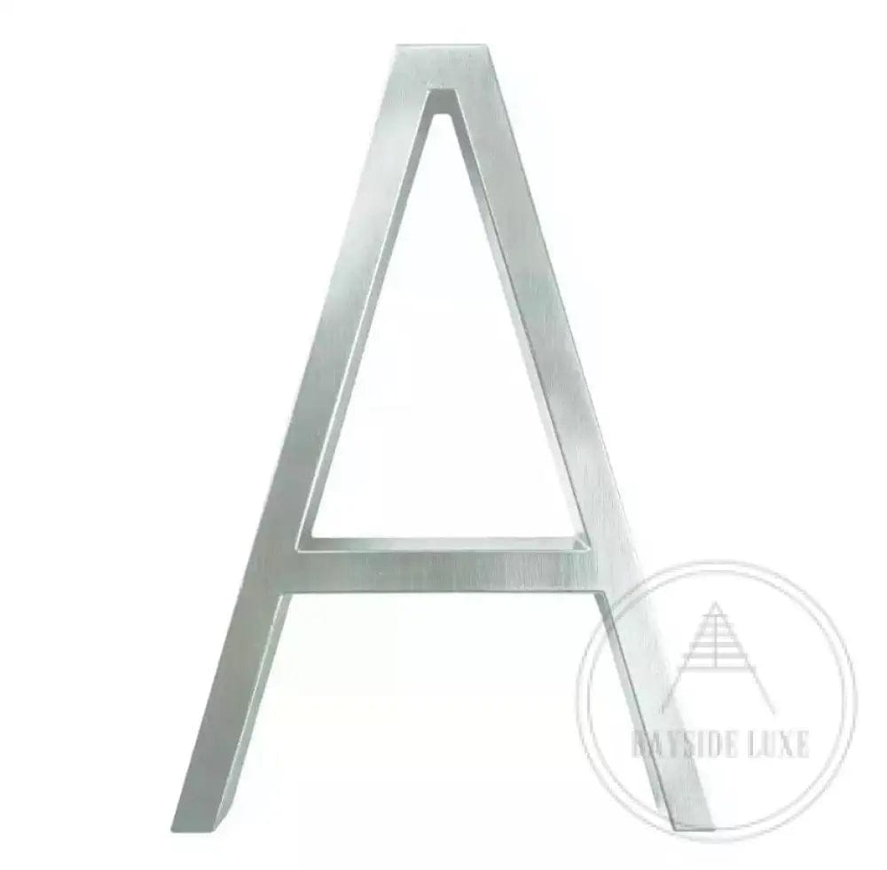 House Numbers and Letters Bayside Luxe - Brushed Silver Floating and Flush House Numbers - 125mm