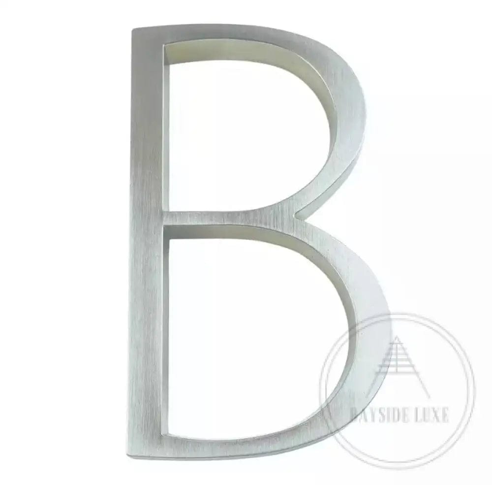 House Numbers and Letters Bayside Luxe - Brushed Silver Floating and Flush House Numbers - 125mm