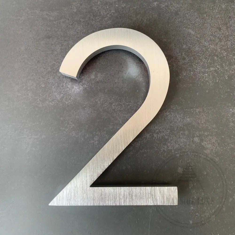 House Numbers and Letters Bayside Luxe Modern Floating House Numbers - Brushed Silver 150mm