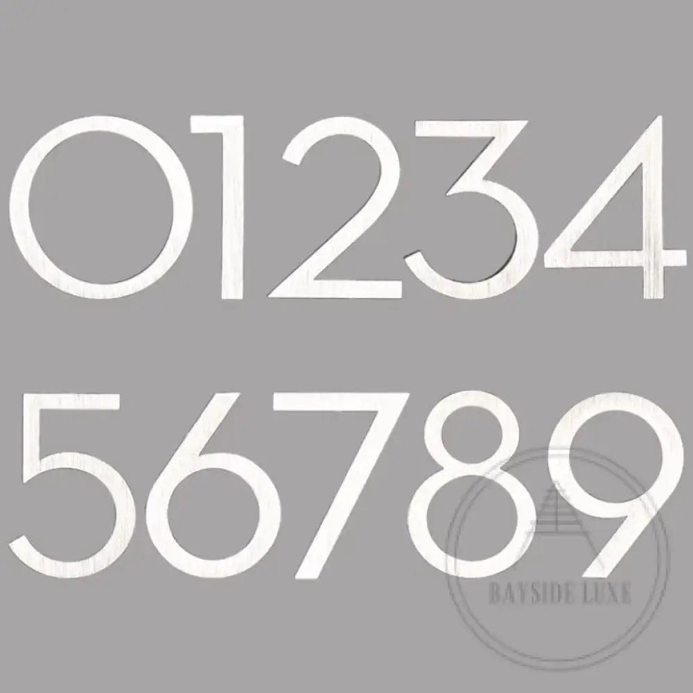 House Numbers and Letters Bayside Luxe Modern Floating House Numbers - Brushed Silver 150mm