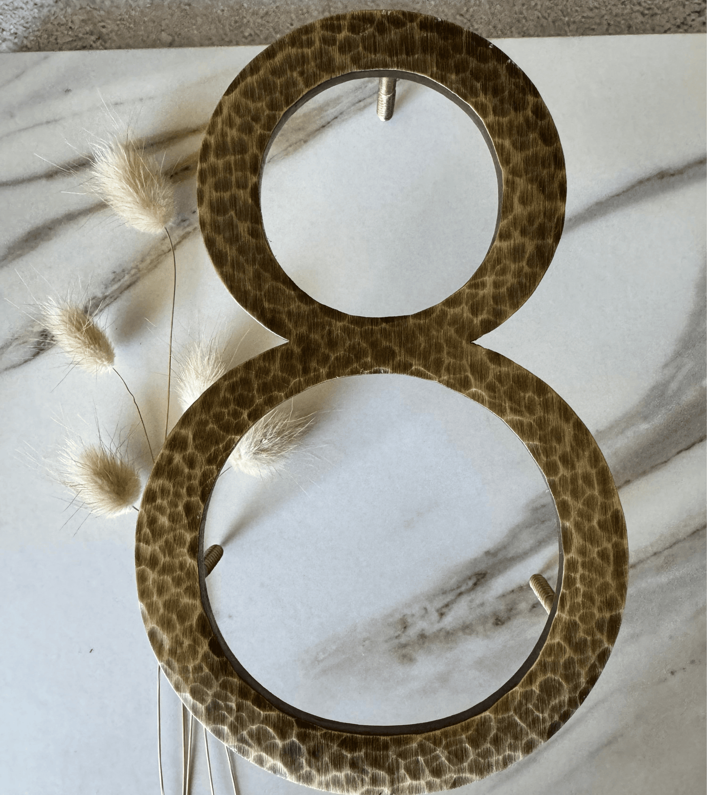 House Numbers and Letters Bayside Luxe Signage - Hammered Antique Brass Floating Numbers and Letters - Noosa 15cm