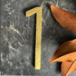 House Numbers and Letters Bayside Luxe Signage - Hammered Satin Brass Floating Numbers and Letters - Noosa 10cm