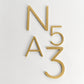 House Numbers and Letters Bayside Luxe Signage - Hammered Satin Brass Floating Numbers and Letters - Noosa 20cm