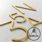 House Numbers and Letters Bayside Luxe Signage - Hammered Satin Brass Floating Numbers and Letters - Noosa 25cm
