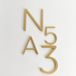 House Numbers and Letters Bayside Luxe Signage - Hammered Satin Brass Floating Numbers and Letters - Noosa 25cm