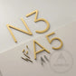 House Numbers and Letters Bayside Luxe Signage - Hammered Satin Brass Floating Numbers and Letters - Noosa 25cm