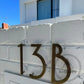 House Numbers and Letters Bayside Luxe Signage - Solid Antique Brass Floating Numbers and Letters - Merricks Beach 25cm