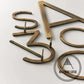 House Numbers and Letters Bayside Luxe Signage - Solid Antique Brass Floating Numbers and Letters - Watson's Bay 15cm