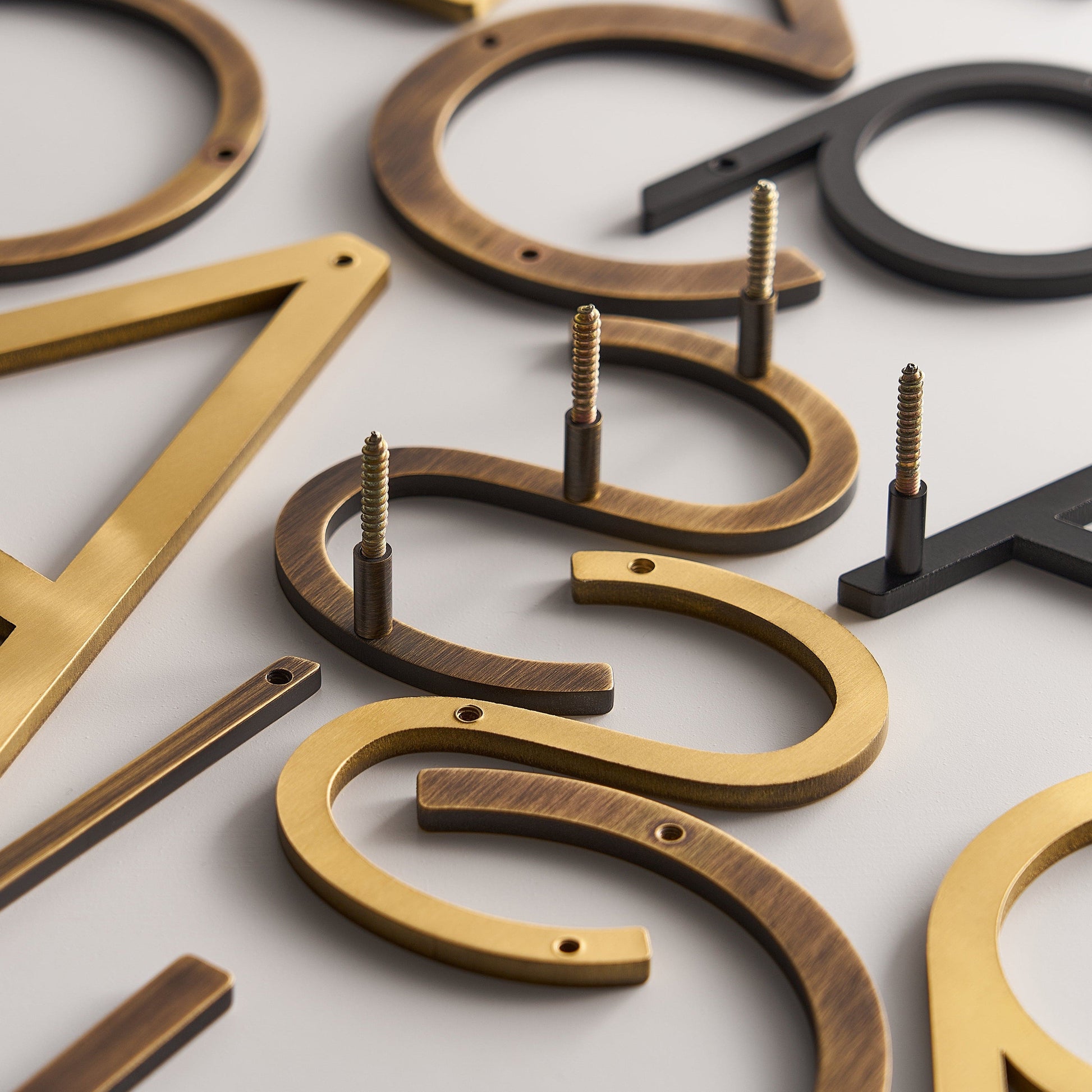 House Numbers and Letters Bayside Luxe Signage - Solid Antique Brass House Numbers and Letters - Watson's Bay 10cm