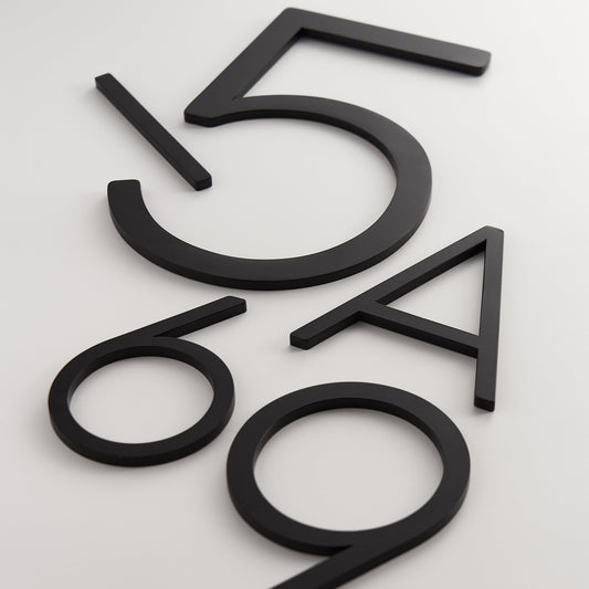 House Numbers and Letters Bayside Luxe Signage - Solid Brass Black House Numbers and Letters - Watson's Bay 15cm