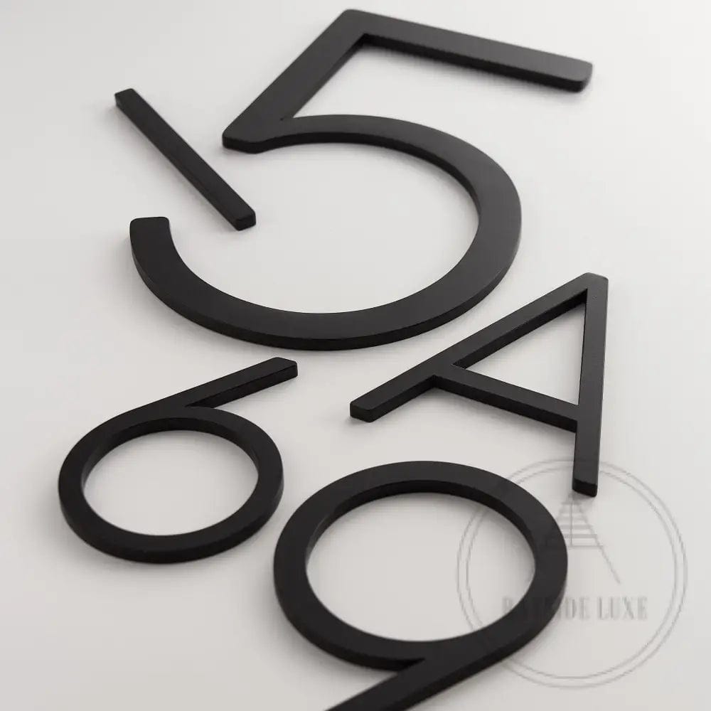 House Numbers and Letters Bayside Luxe Signage - Solid Brass Black Numbers and Letters - Watson's Bay 15cm