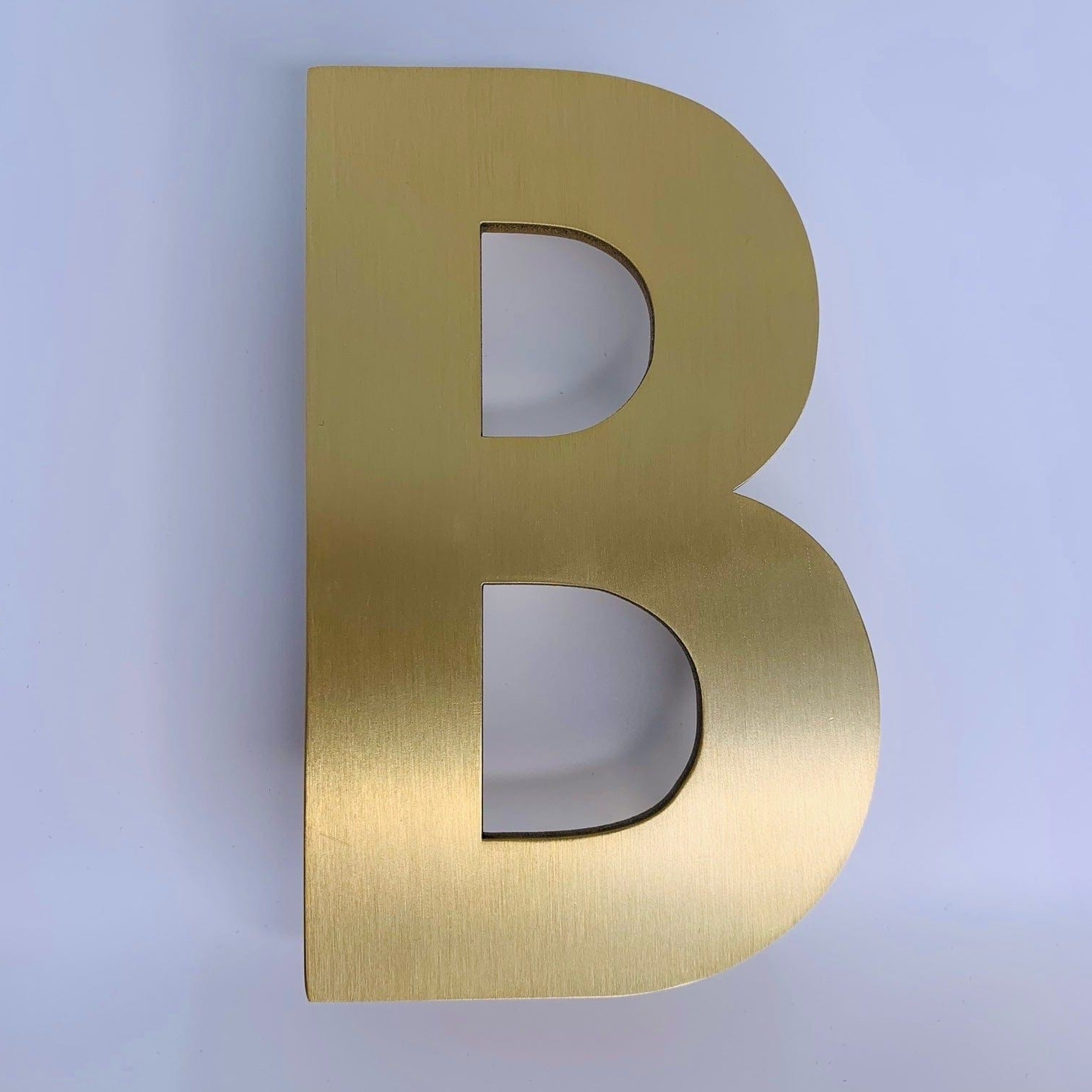 House Numbers and Letters Bayside Luxe Signage - Solid Satin Brass Floating House Numbers and Letters - Beaumaris Bay 20cm