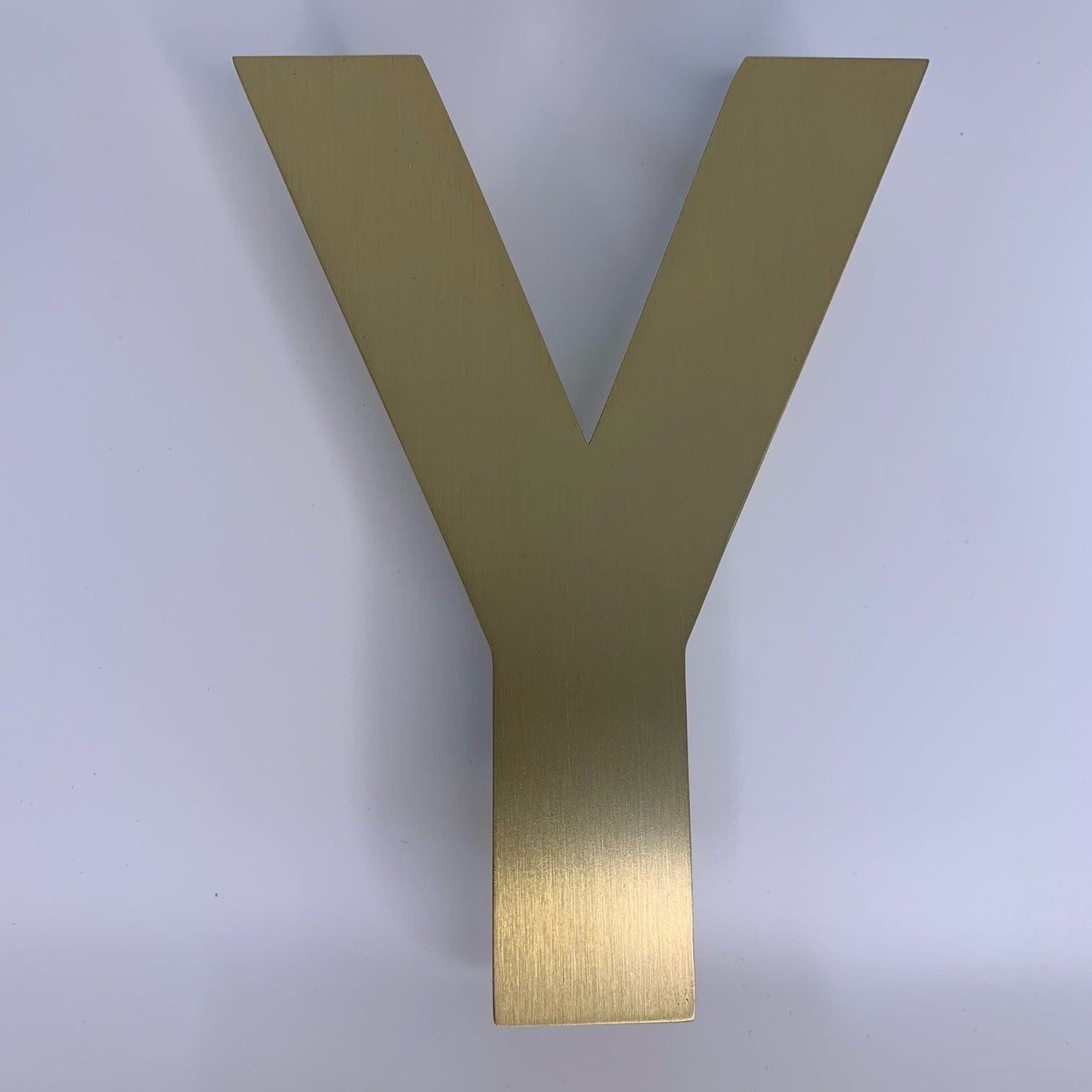 House Numbers and Letters Bayside Luxe Signage - Solid Satin Brass Floating House Numbers and Letters - Beaumaris Bay 20cm