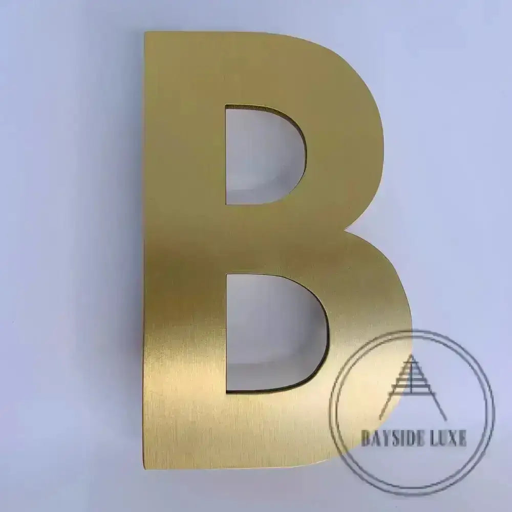 House Numbers and Letters Bayside Luxe Signage - Solid Satin Brass Floating Numbers and Letters - Beaumaris Bay 20cm