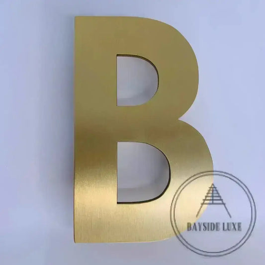 House Numbers and Letters Bayside Luxe Signage - Solid Satin Brass Floating Numbers and Letters - Beaumaris Bay 20cm