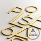 House Numbers and Letters Bayside Luxe Signage - Solid Satin Brass Floating Numbers and Letters - Watson's Bay 10cm