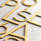 House Numbers and Letters Bayside Luxe Signage - Solid Satin Brass Floating Numbers and Letters - Watson's Bay 15cm