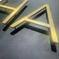 House Numbers and Letters Bayside Luxe Signage - Solid Satin Brass Floating Numbers and Letters - Watson's Bay 20cm