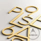 House Numbers and Letters Bayside Luxe Signage - Solid Satin Brass Floating Numbers and Letters - Watson's Bay 25cm