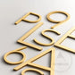 House Numbers and Letters Bayside Luxe Signage - Solid Satin Brass Floating Numbers and Letters - Watson's Bay 25cm