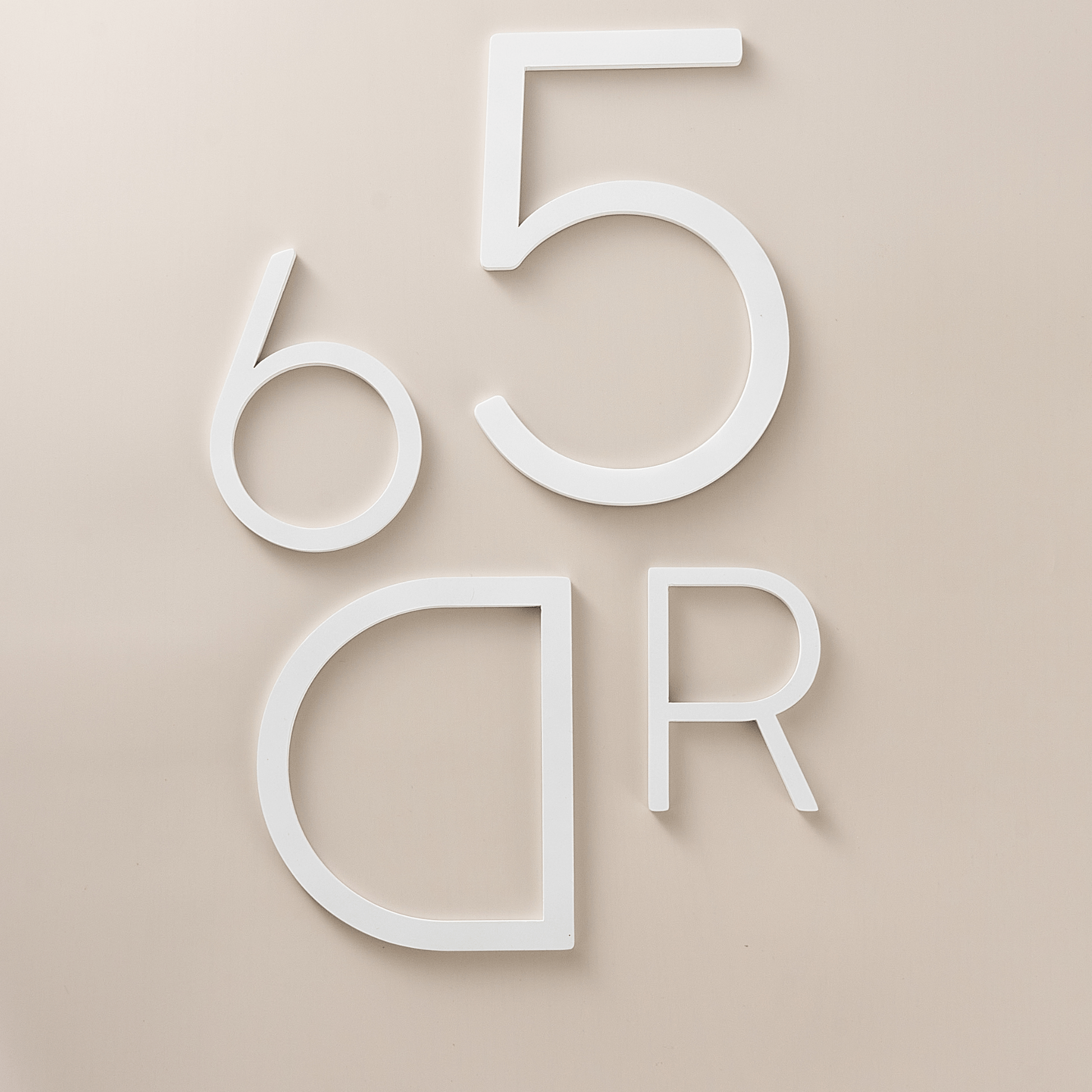 House Numbers and Letters Bayside Luxe Signage - Solid White Brass House Numbers and Letters - Watson's Bay 10cm