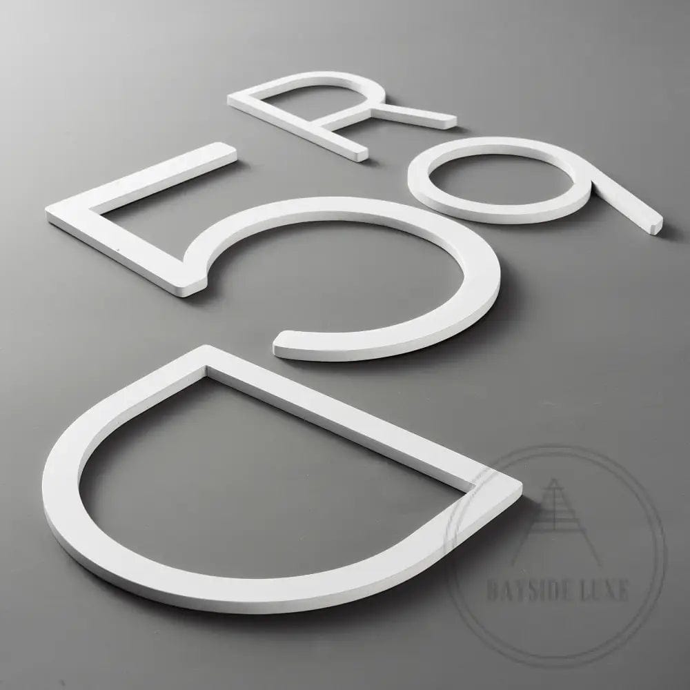 House Numbers and Letters Bayside Luxe Signage - Solid White Brass Numbers and Letters - Watson's Bay 10cm