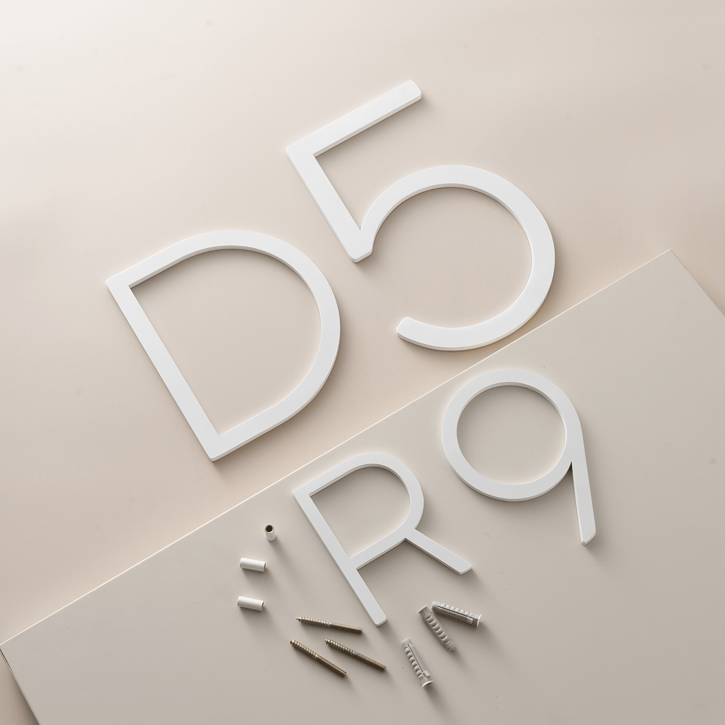 House Numbers and Letters Bayside Luxe Signage - Solid White Brass Numbers and Letters - Watson's Bay 20cm