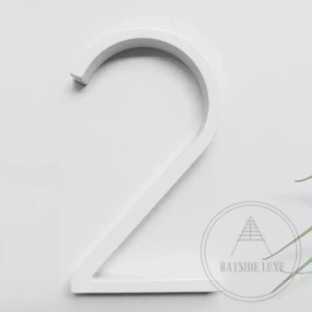 House Numbers and Letters Bayside Luxe - White Floating and Flush House Numbers 125mm