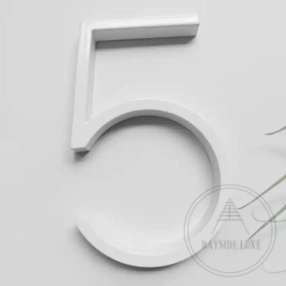 House Numbers and Letters Bayside Luxe - White Floating and Flush House Numbers 125mm