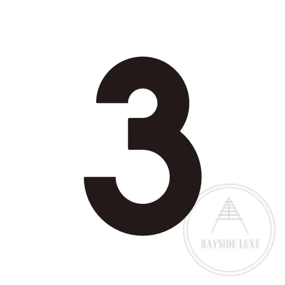 House Numbers and Letters Black / 15cm / 3 Bayside Luxe Signage - Solid Black Floating Numbers and Letters - Beaumaris Bay 15 cm