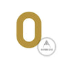 House Numbers and Letters Brushed Satin Brass / 10 cm / 0 Bayside Luxe Signage - Solid Satin Brass Floating Numbers and Letters - Beaumaris Bay 10cm