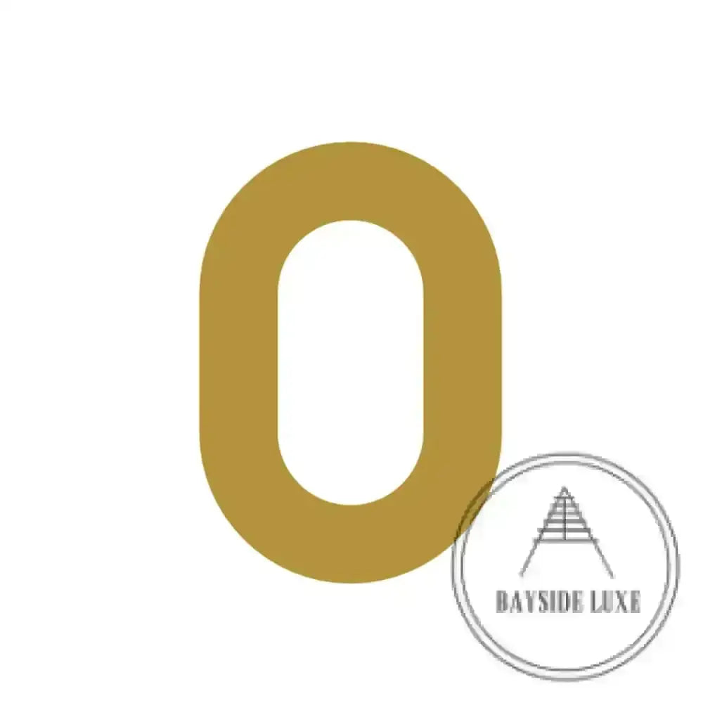 House Numbers and Letters Brushed Satin Brass / 10 cm / 0 Bayside Luxe Signage - Solid Satin Brass Floating Numbers and Letters - Beaumaris Bay 10cm