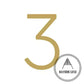 House Numbers and Letters Brushed Satin Brass / 10 cm / 3 Bayside Luxe Signage - Solid Satin Brass Floating Numbers and Letters - Watson's Bay 10cm