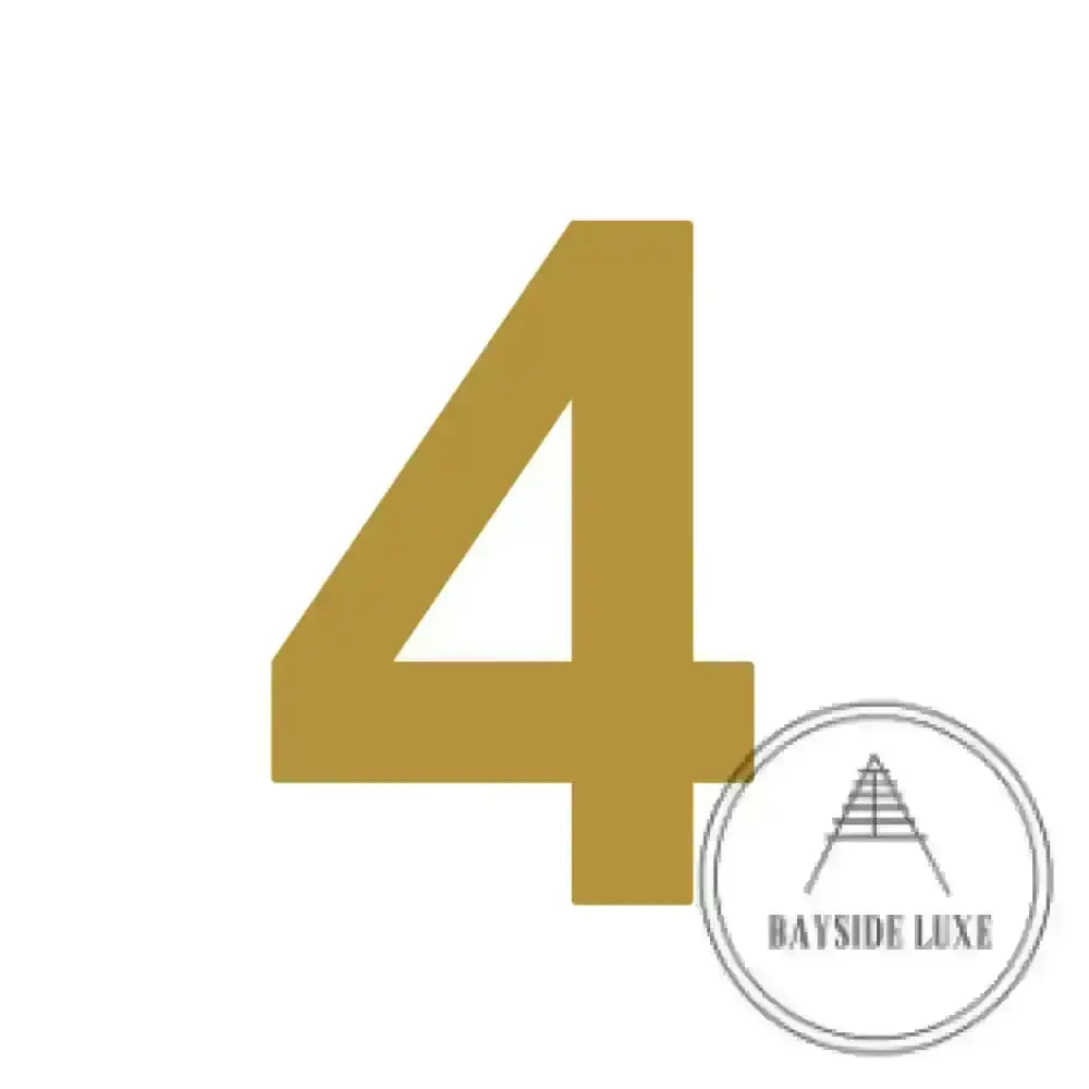 House Numbers and Letters Brushed Satin Brass / 10 cm / 4 Bayside Luxe Signage - Solid Satin Brass Floating Numbers and Letters - Beaumaris Bay 10cm