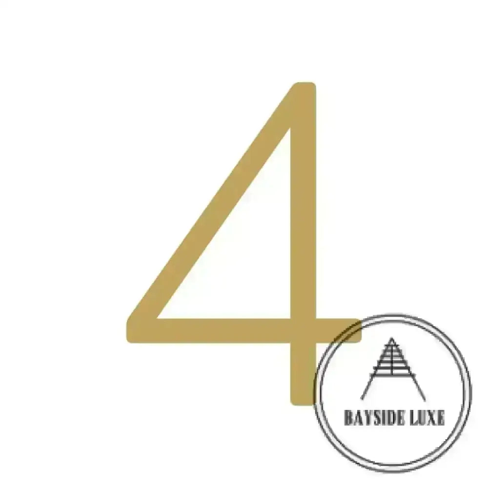 House Numbers and Letters Brushed Satin Brass / 10 cm / 4 Bayside Luxe Signage - Solid Satin Brass Floating Numbers and Letters - Watson's Bay 10cm