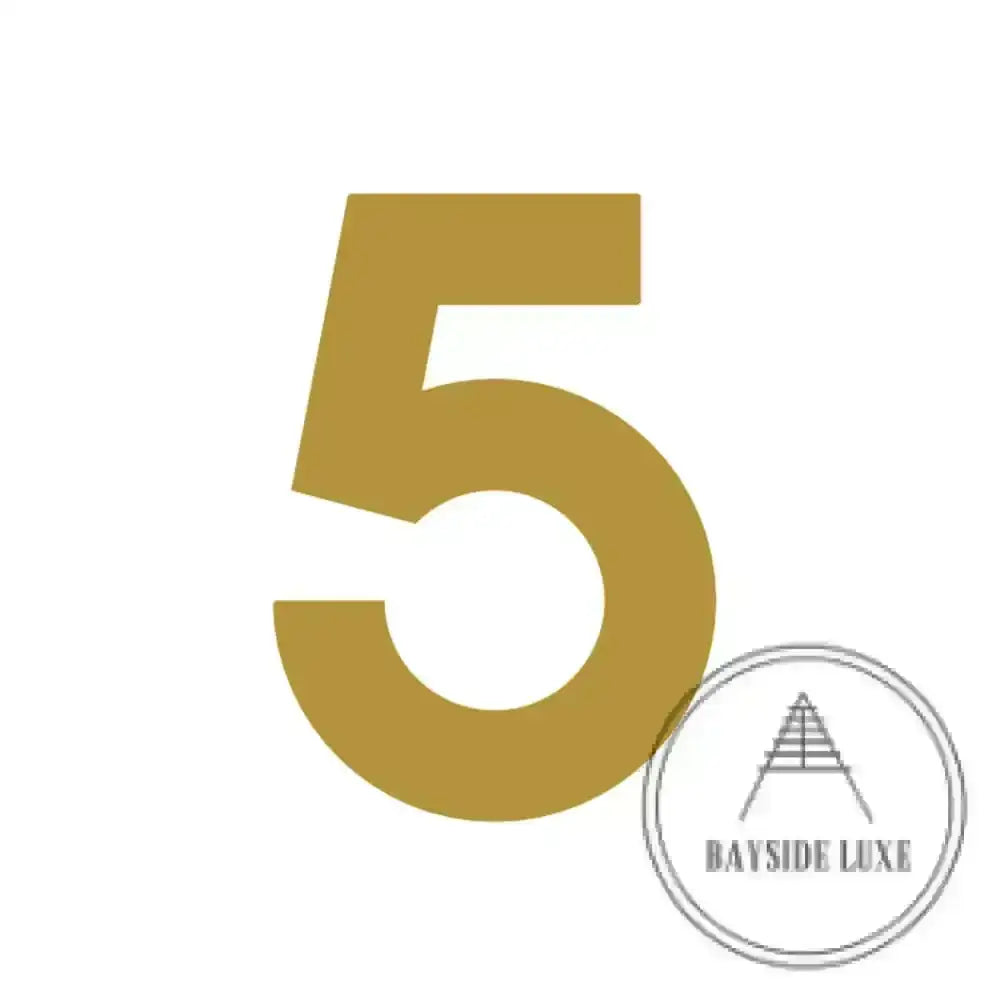 House Numbers and Letters Brushed Satin Brass / 10 cm / 5 Bayside Luxe Signage - Solid Satin Brass Floating Numbers and Letters - Beaumaris Bay 10cm