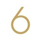 House Numbers and Letters Brushed Satin Brass / 10 cm / 6 Bayside Luxe Signage - Solid Satin Brass Floating House Numbers and Letters - Watson's Bay 10cm