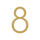 House Numbers and Letters Brushed Satin Brass / 10 cm / 8 Bayside Luxe Signage - Solid Satin Brass Floating House Numbers and Letters - Watson's Bay 10cm