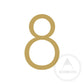 House Numbers and Letters Brushed Satin Brass / 10 cm / 8 Bayside Luxe Signage - Solid Satin Brass Floating Numbers and Letters - Watson's Bay 10cm