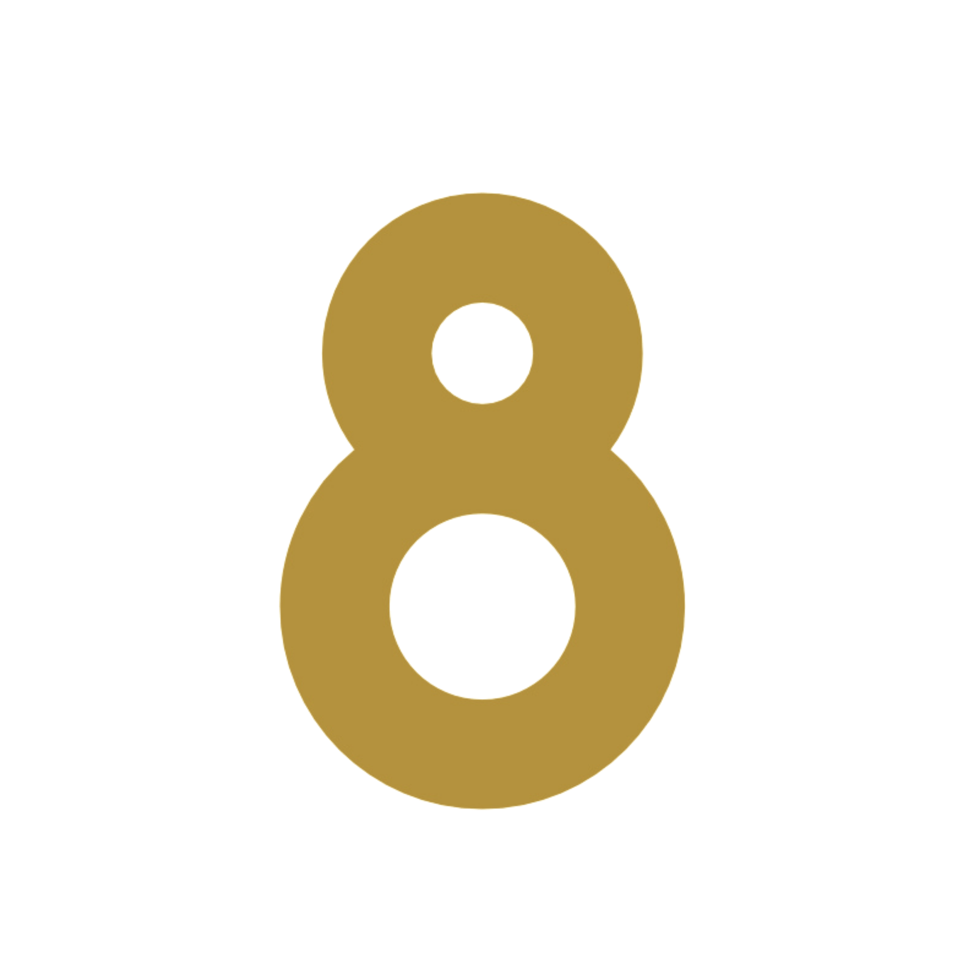 House Numbers and Letters Brushed Satin Brass / 10 cm / 8 Bayside Luxe - Solid Satin Brass Floating House Numbers and Letters - Beaumaris Bay 10cm