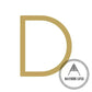 House Numbers and Letters Brushed Satin Brass / 10 cm / D Bayside Luxe Signage - Solid Satin Brass Floating Numbers and Letters - Watson's Bay 10cm