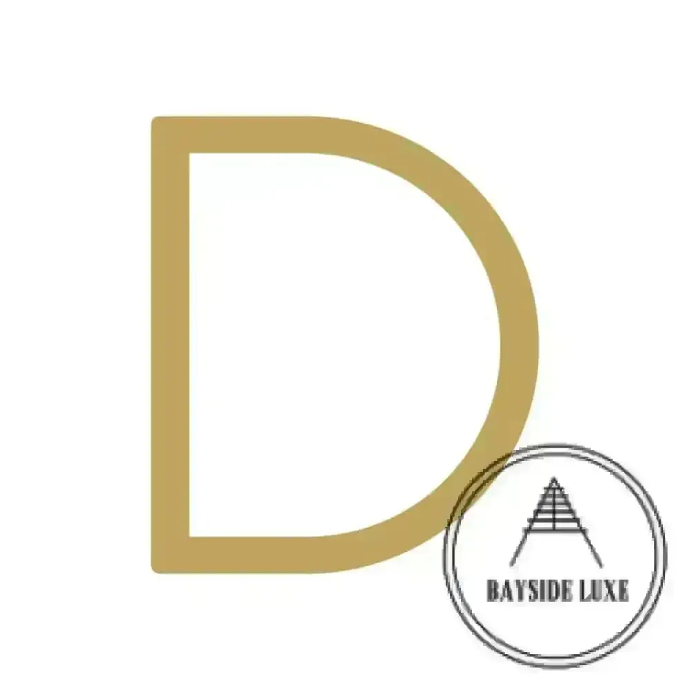 House Numbers and Letters Brushed Satin Brass / 10 cm / D Bayside Luxe Signage - Solid Satin Brass Floating Numbers and Letters - Watson's Bay 10cm