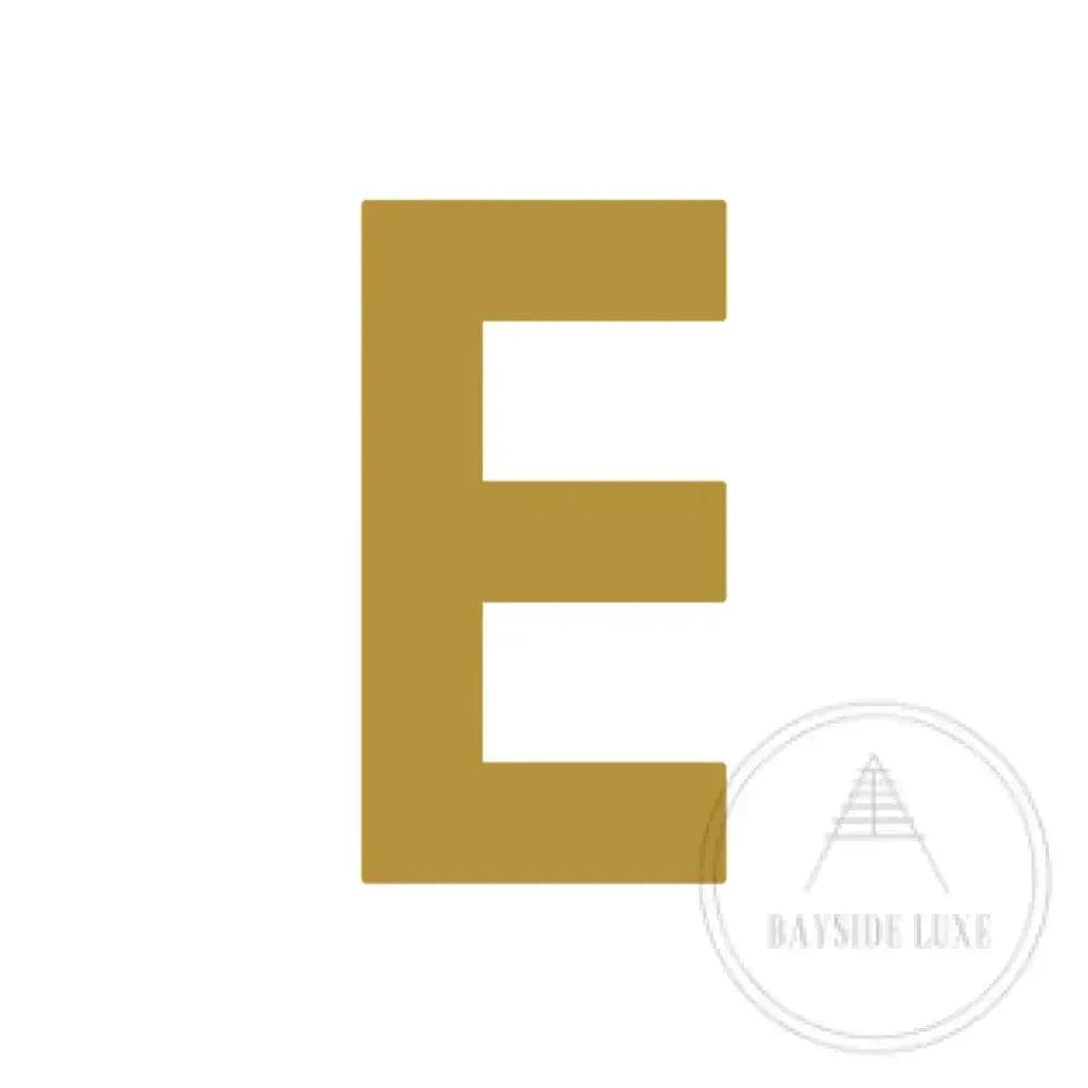 House Numbers and Letters Brushed Satin Brass / 10 cm / E Bayside Luxe Signage - Solid Satin Brass Floating Numbers and Letters - Beaumaris Bay 10cm