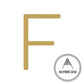 House Numbers and Letters Brushed Satin Brass / 10 cm / F Bayside Luxe Signage - Solid Satin Brass Floating Numbers and Letters - Watson's Bay 10cm