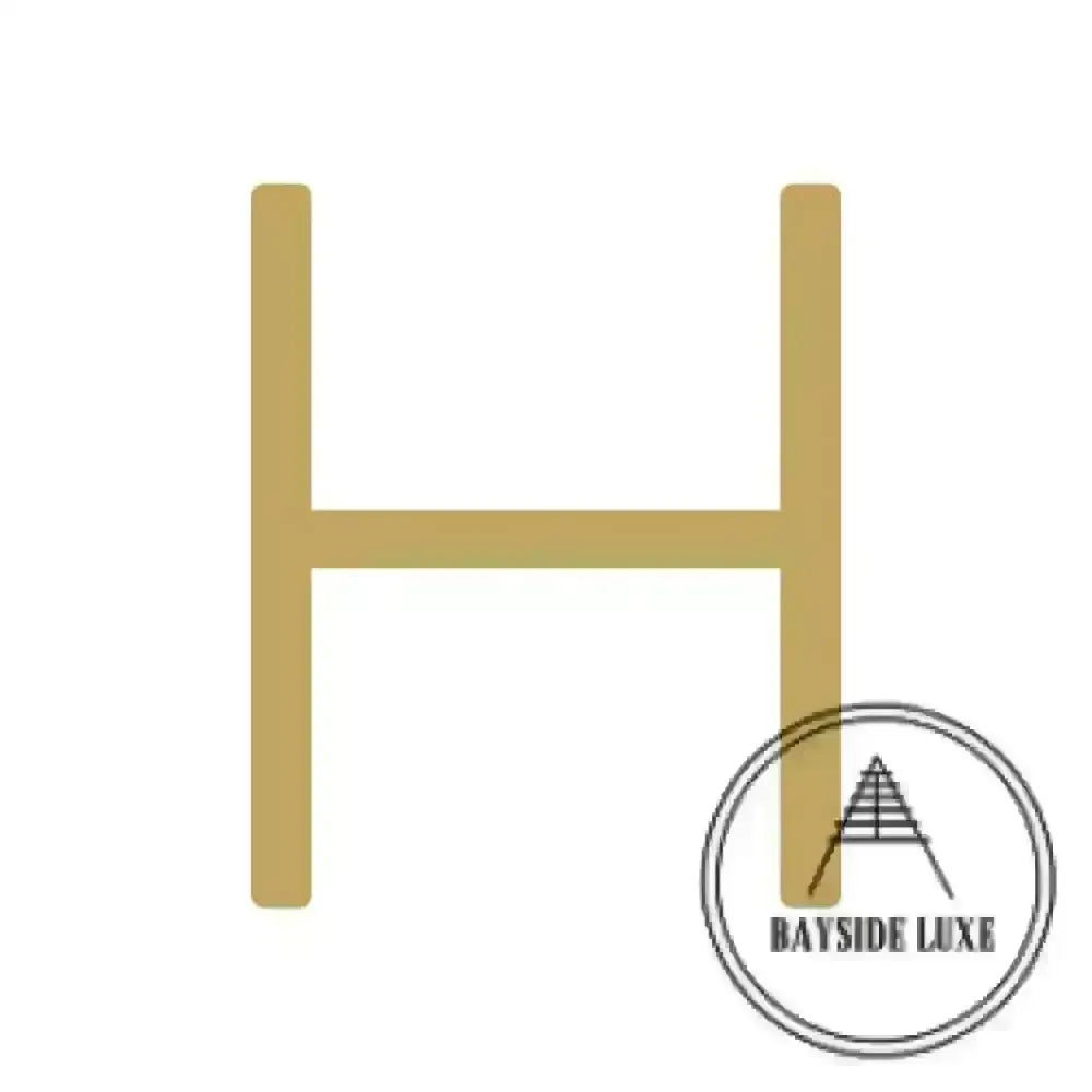 House Numbers and Letters Brushed Satin Brass / 10 cm / H Bayside Luxe Signage - Solid Satin Brass Floating Numbers and Letters - Watson's Bay 10cm