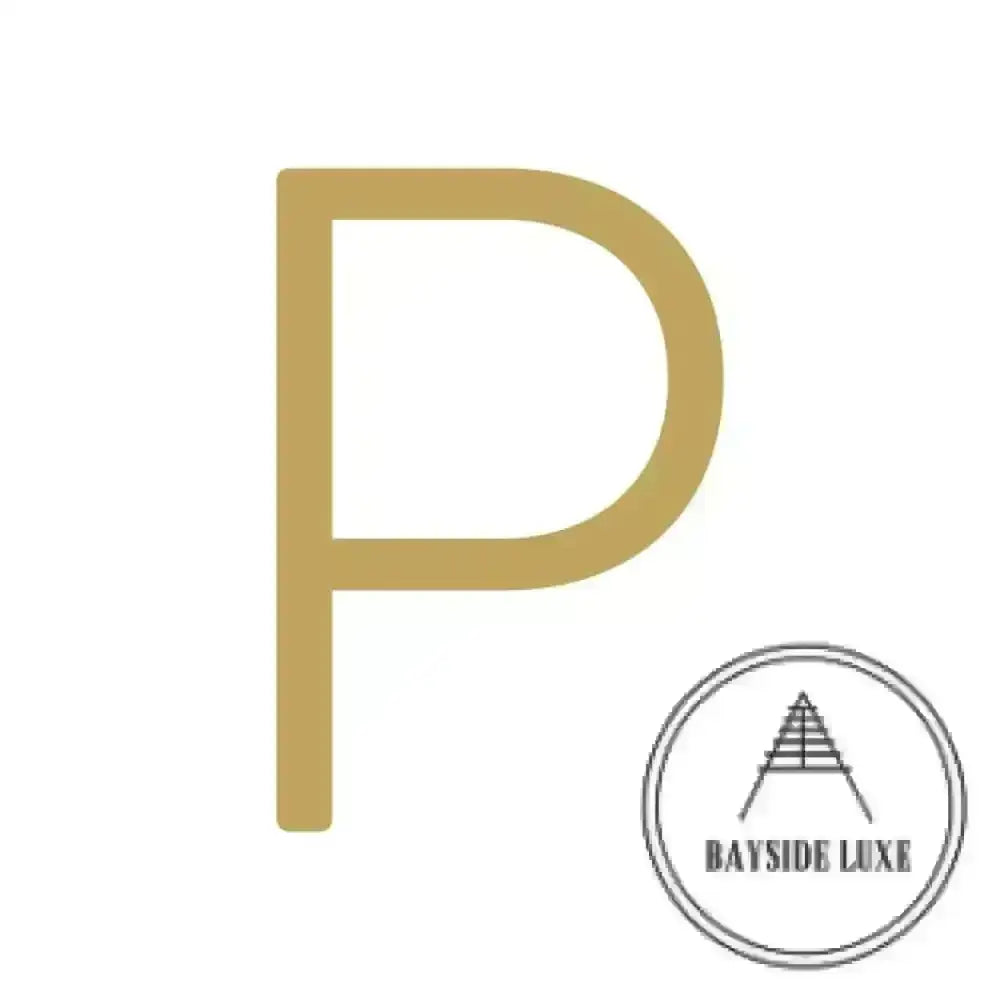 House Numbers and Letters Brushed Satin Brass / 10 cm / P Bayside Luxe Signage - Solid Satin Brass Floating Numbers and Letters - Watson's Bay 10cm