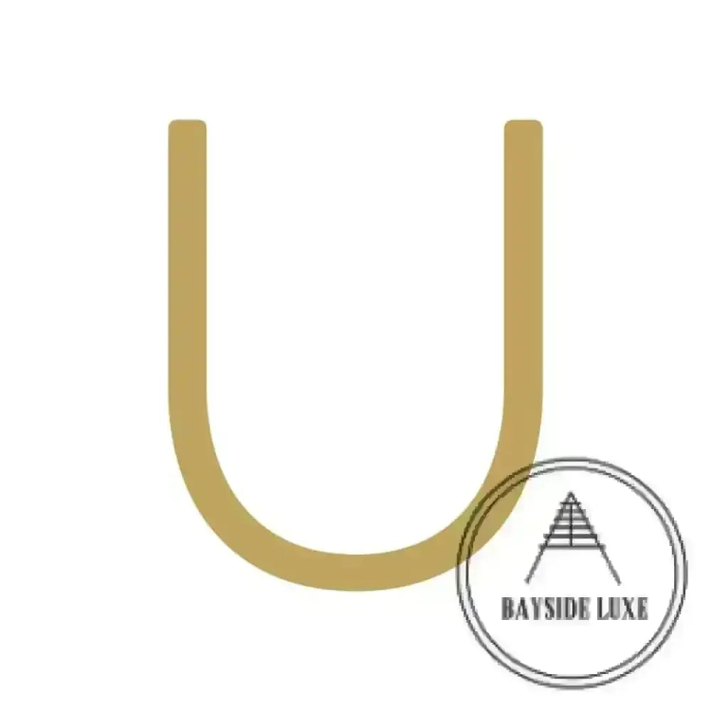 House Numbers and Letters Brushed Satin Brass / 10 cm / U Bayside Luxe Signage - Solid Satin Brass Floating Numbers and Letters - Watson's Bay 10cm