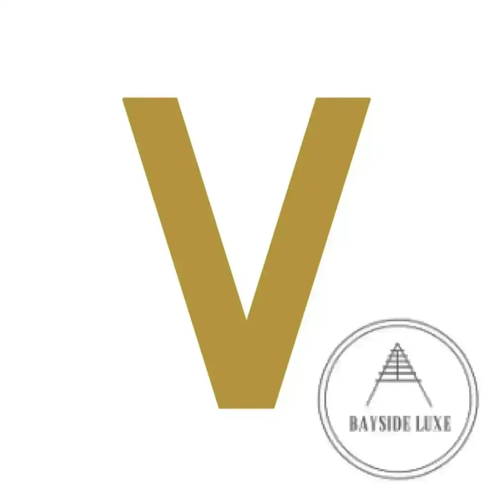 House Numbers and Letters Brushed Satin Brass / 10 cm / V Bayside Luxe Signage - Solid Satin Brass Floating Numbers and Letters - Beaumaris Bay 10cm