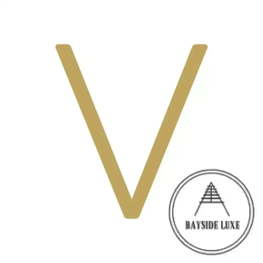 House Numbers and Letters Brushed Satin Brass / 10 cm / V Bayside Luxe Signage - Solid Satin Brass Floating Numbers and Letters - Watson's Bay 10cm